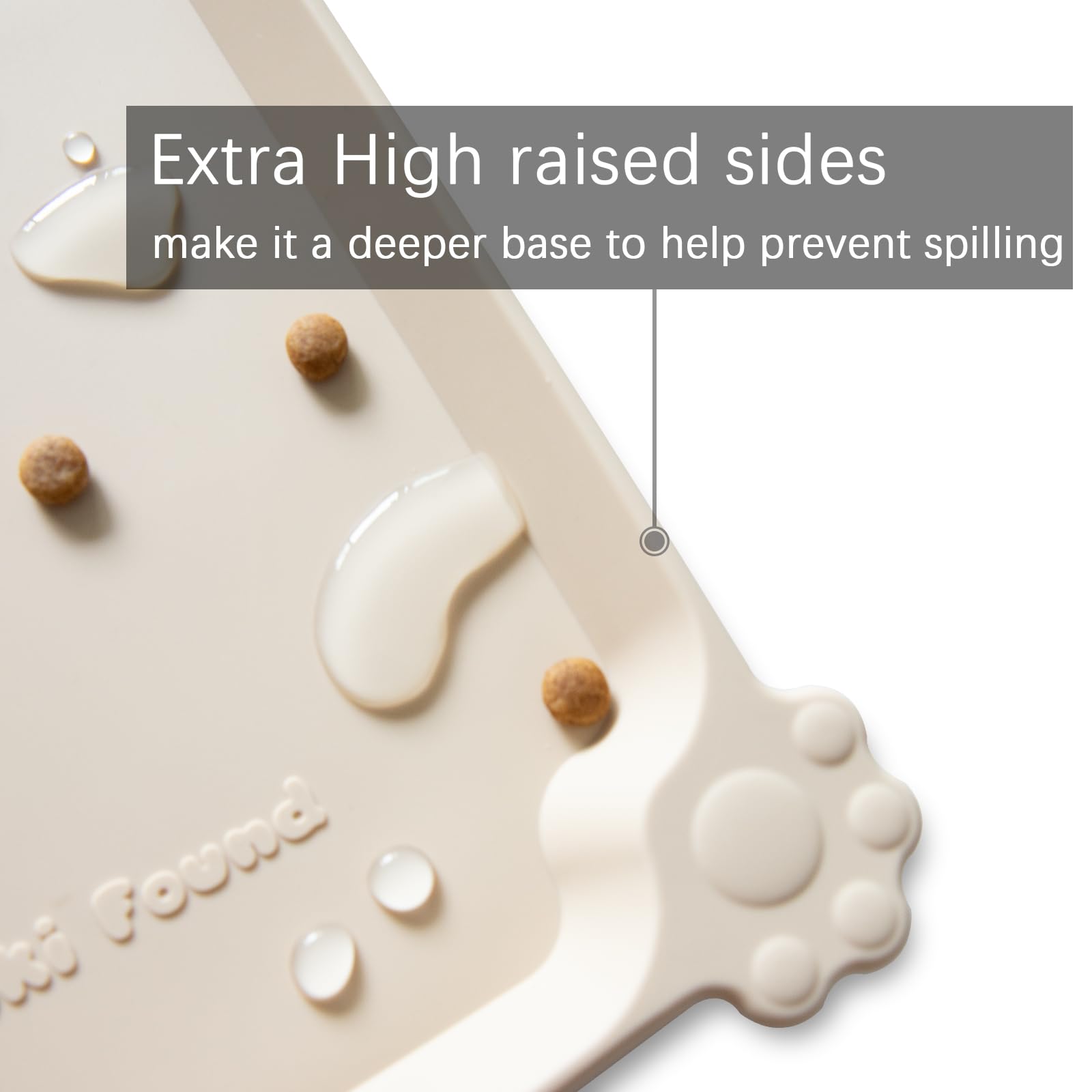 Hoki Found waterproof silicone mat protects carpets from spills and messes.