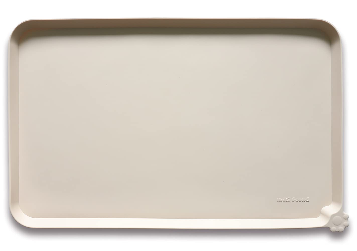 Hoki Found X-Large Non-Slip Silicone Pet Food Mat with raised edge for clean feeding.