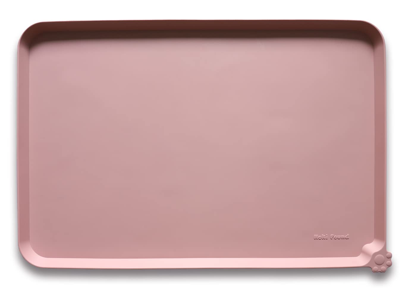 Hoki Found large non-slip mat with raised edge prevents spills.