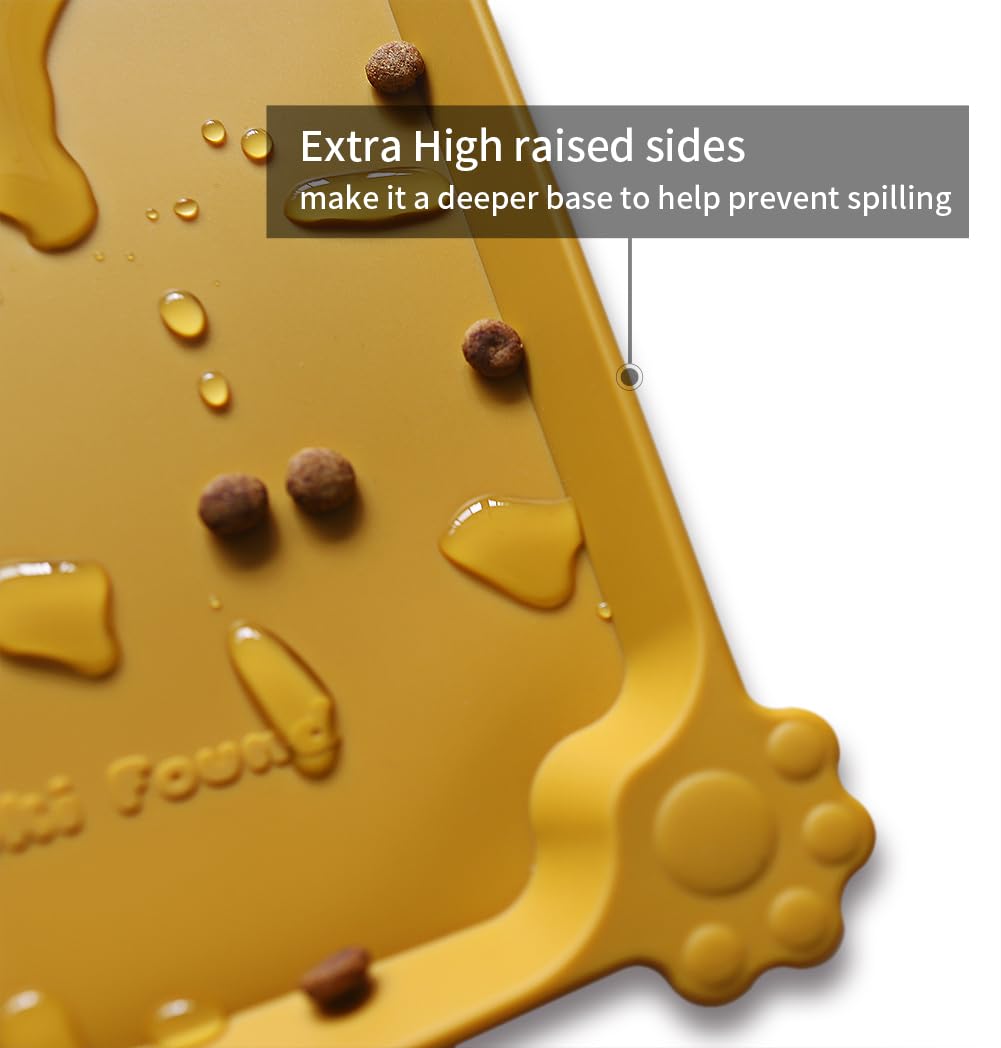 Hoki Found Honey mat raised edge close-up shows splash protection.