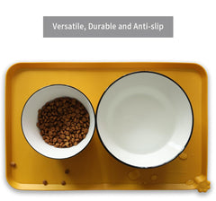 Hoki Found Honey mat on floor demonstrates waterproof, pet-friendly use.