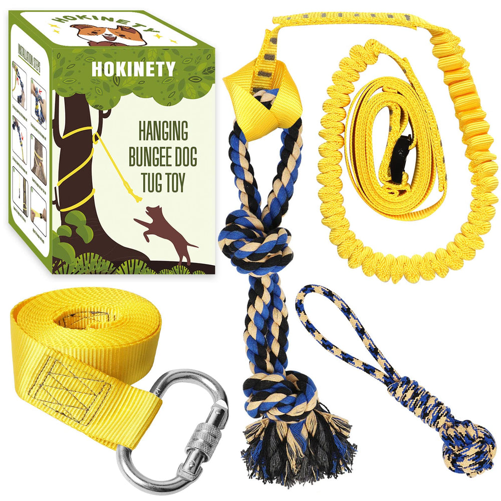 HOKINETY dog hanging bungee tug ball for interactive play and exercise