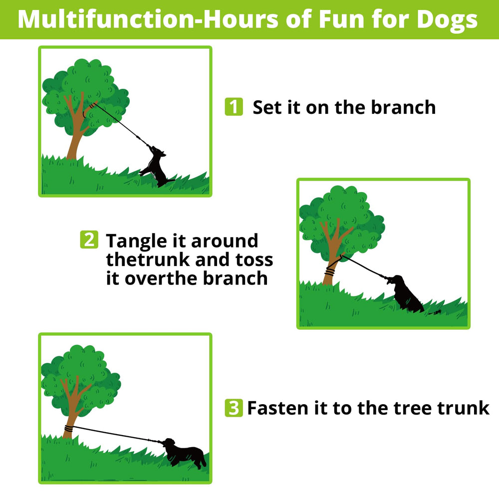 HOKINETY outdoor tree setup keeps the toy off the ground and tidy