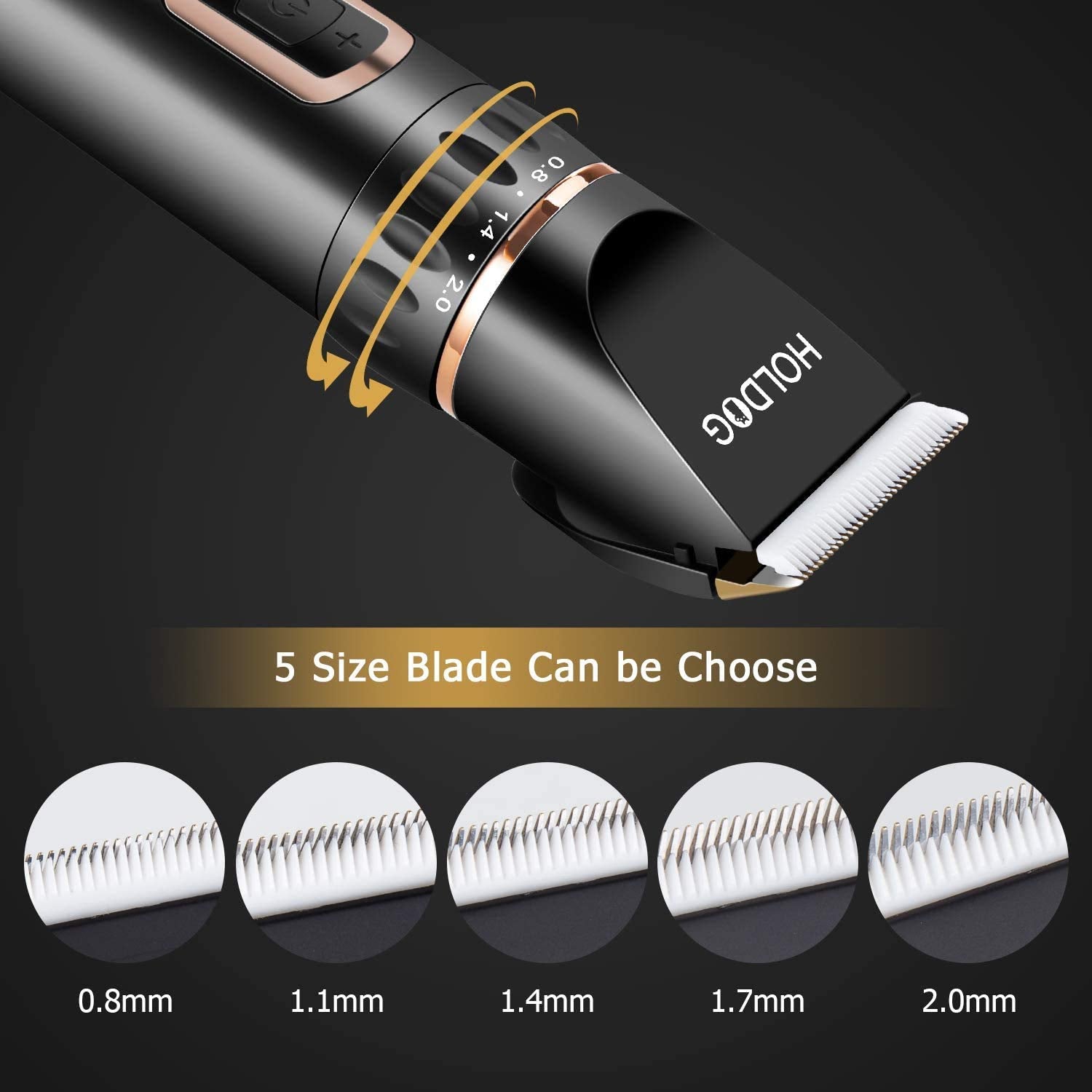 Holdog five trimmer blades for precise finishing