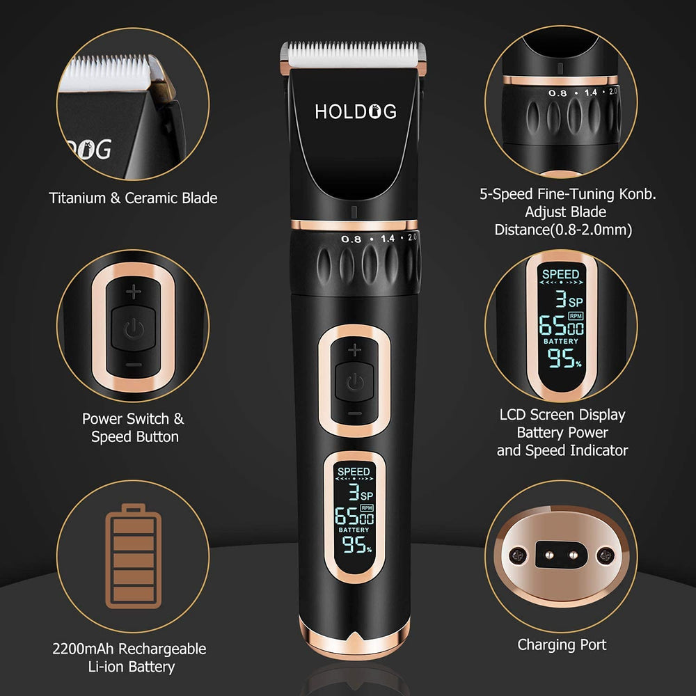 Holdog clippers operate at low noise for calm grooming