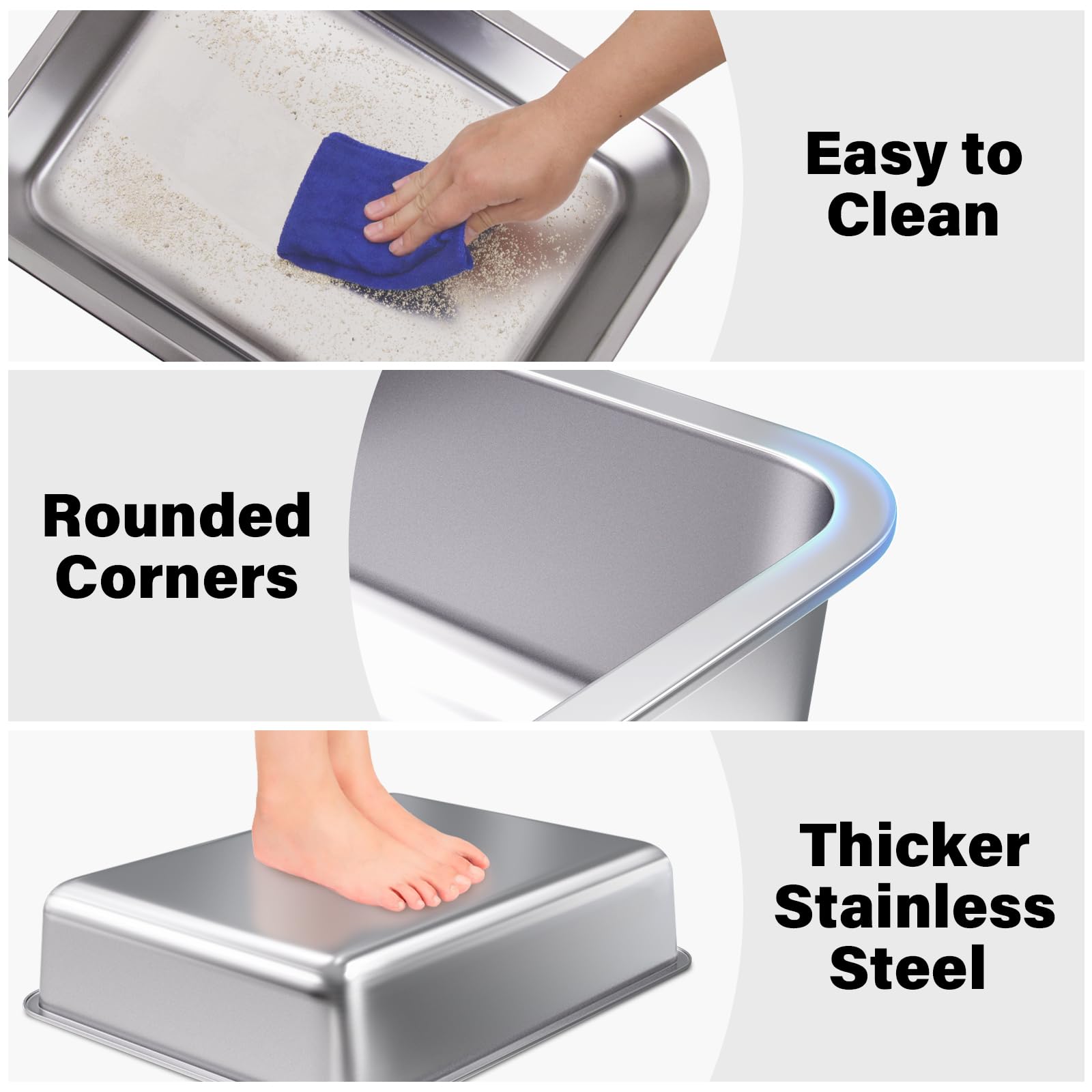 Holintan litter box fits into enclosures or furniture for discreet placement