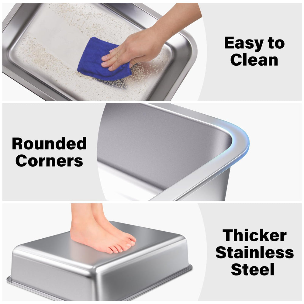 Holintan litter box fits into enclosures or furniture for discreet placement
