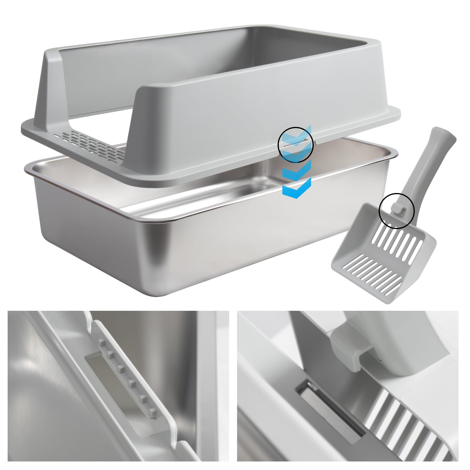 Holintan non-slip stickers stabilize the unit on slick floors.