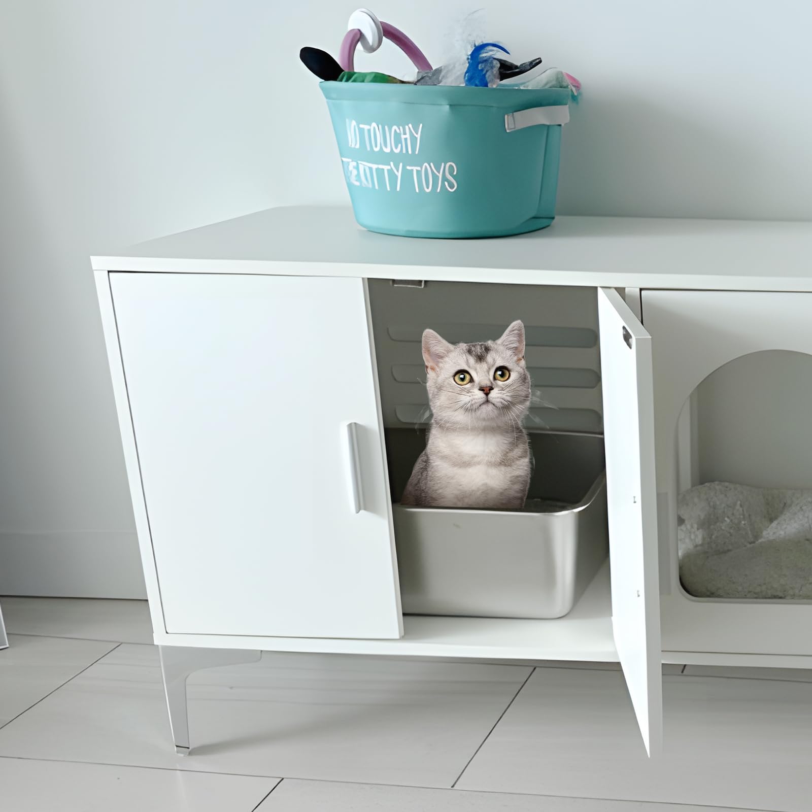 Holintan rabbit-friendly metal litter box suitable for small mammals
