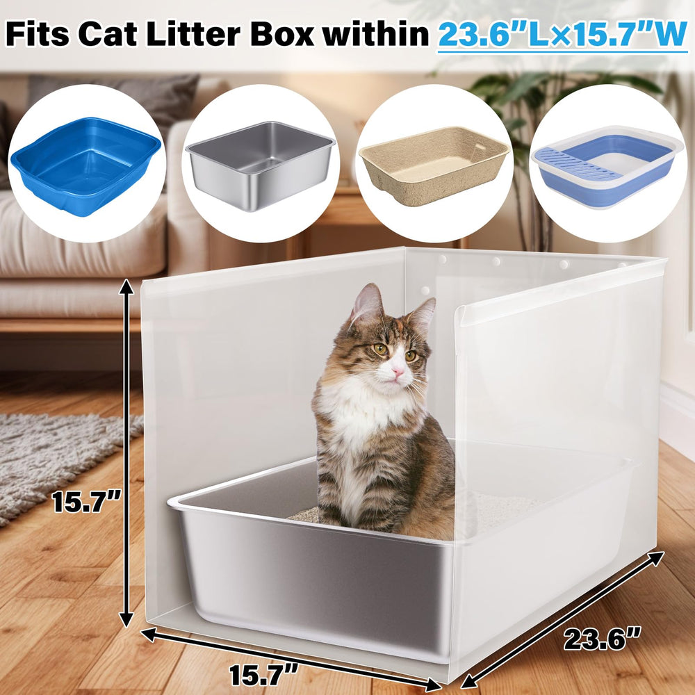 Holintan XL shield keeps floor clean during litter changes