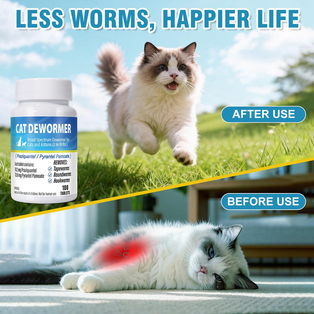 Holiqore dewormer 100-count pack for multi-cat households.