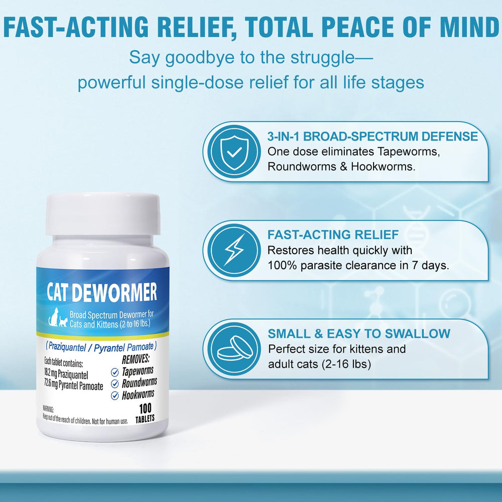 Holiqore dewormer fast-acting design supports digestive comfort in cats.