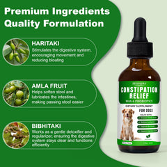 Holiqore dog constipation relief helps dogs feel comfortable after dosing