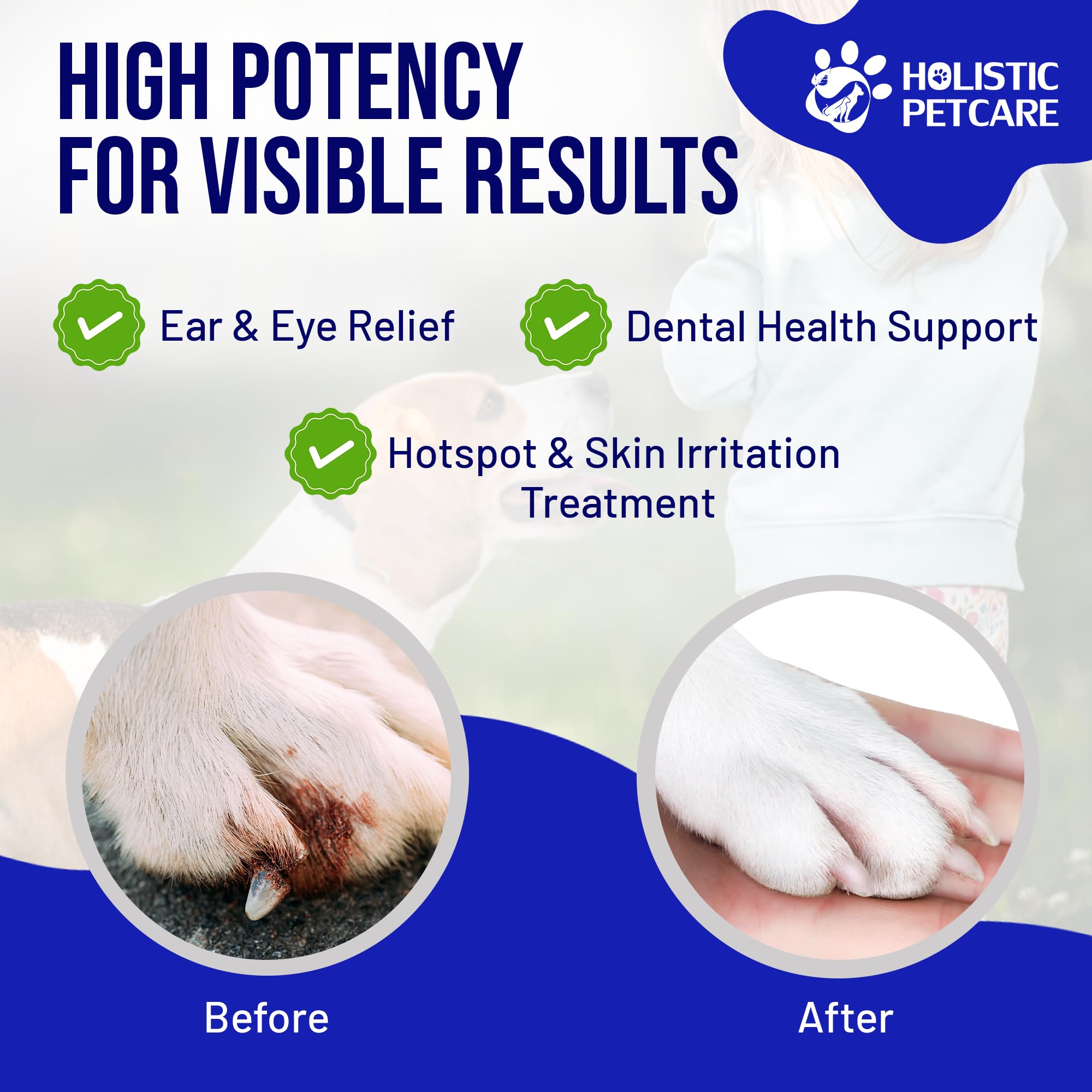 Holistic Pet Care colloidal silver wound care application for minor cuts.