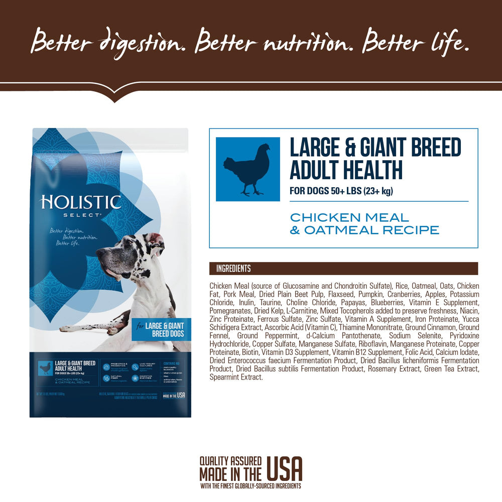 Holistic Select digestive-health blend with probiotics and enzymes supports comfortable digestion.