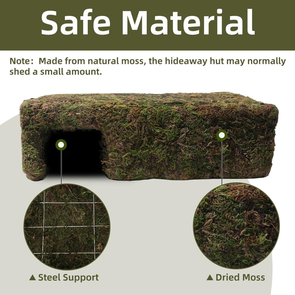 Hollima Mossy Cave Hide yellow detail highlights vibrant, nature-inspired shelter.