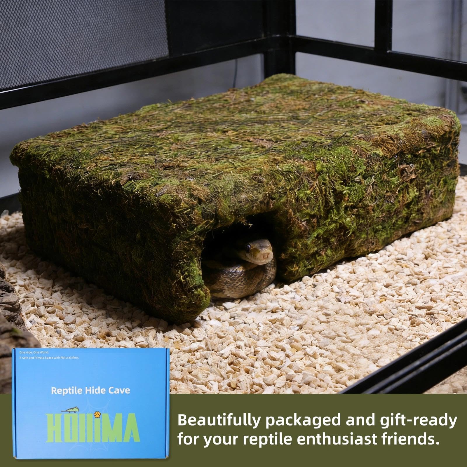 Hollima terrarium habitat accessory moss provides versatile shelter for multiple species.
