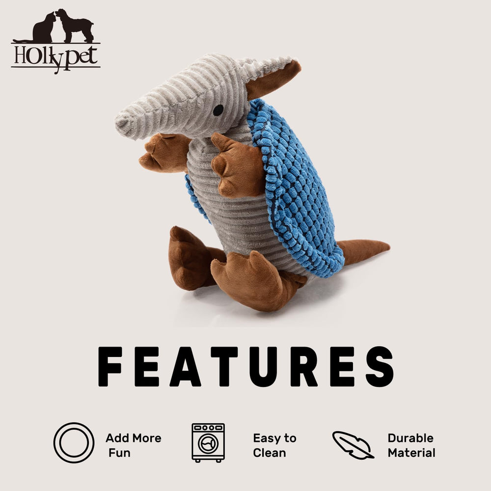 Hollypet Armadillo toy blue packaging overview for buyers.