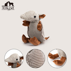 Hollypet Armadillo toy soft plush texture supports gentle chewing sessions.