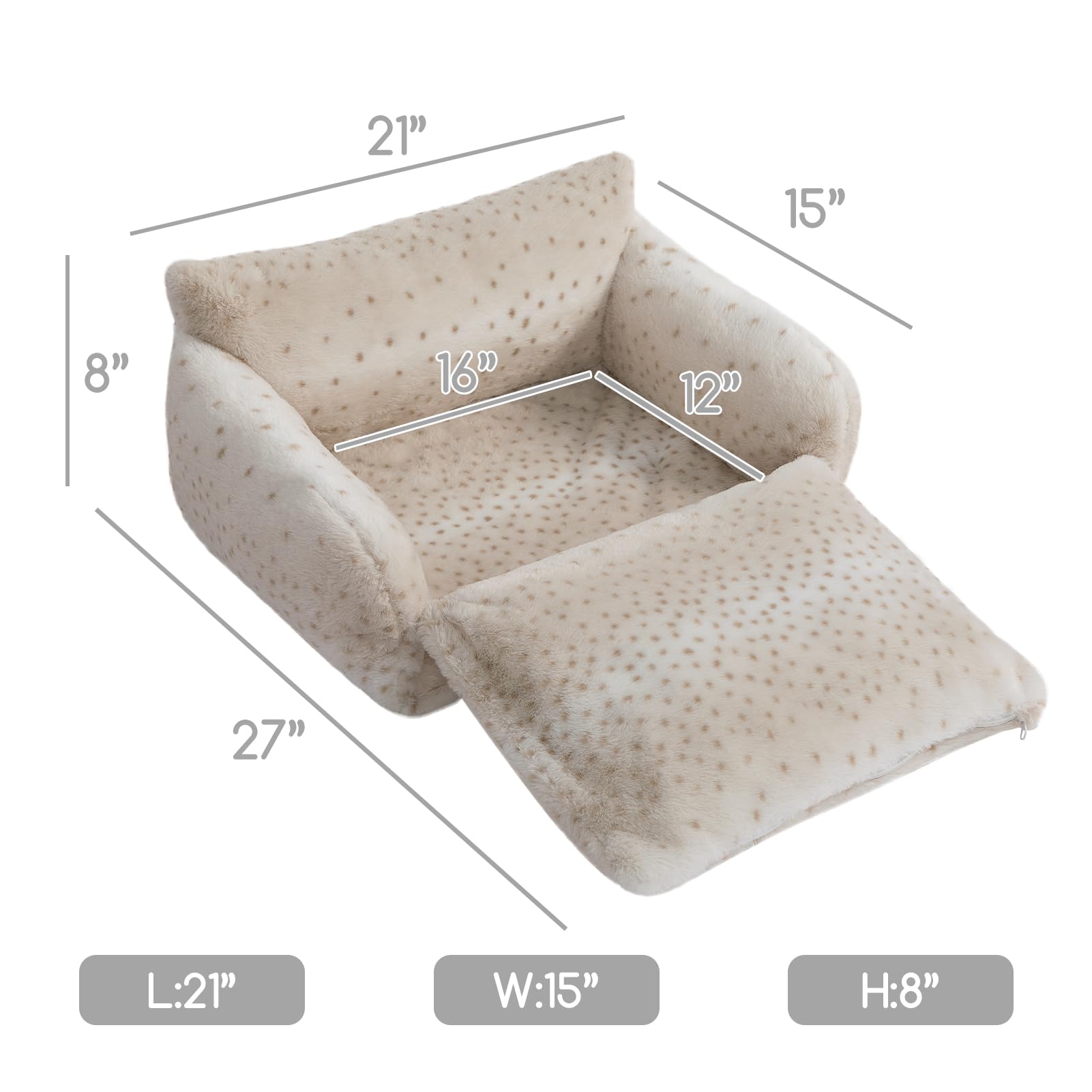 Hollypet bed features detachable PP cotton fill for versatility.