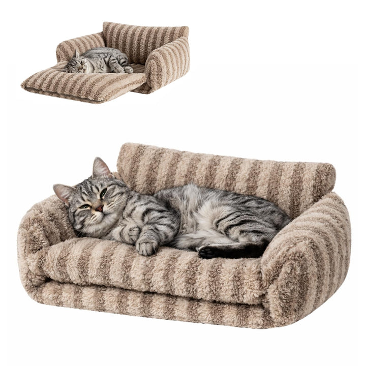 Hollypet cat bed with double-layer cushion for cozy lounging and hiding spots.