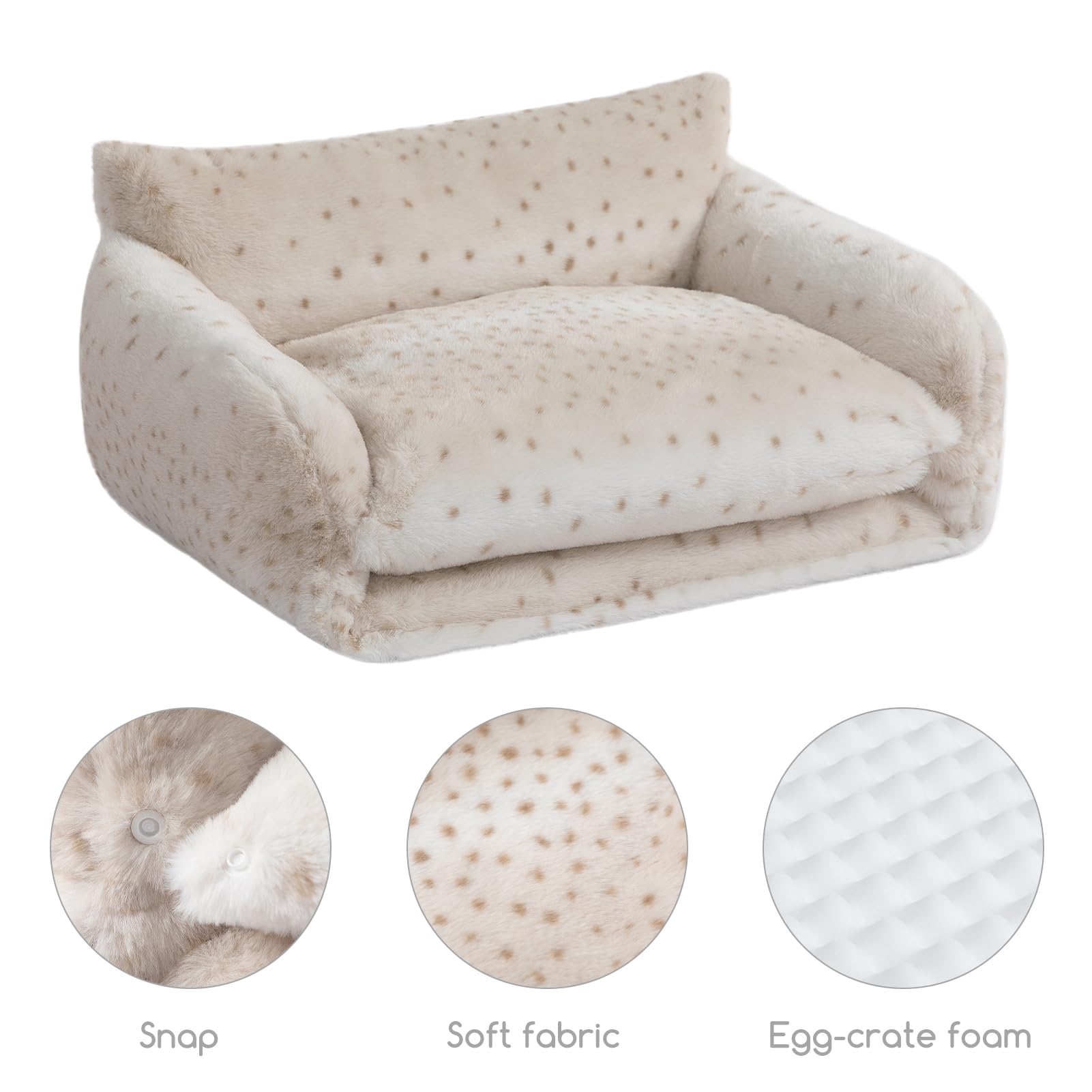 Hollypet bed with machine-washable covers for easy cleaning.
