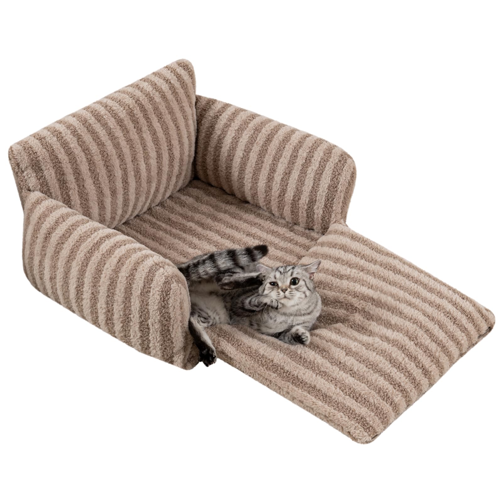 Hollypet cat bed egg-crate foam support promotes comfortable posture.