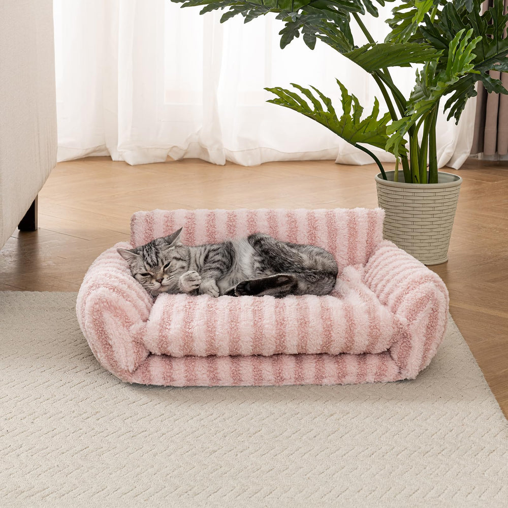 Hollypet cat bed with machine-washable cushion covers for quick cleanup