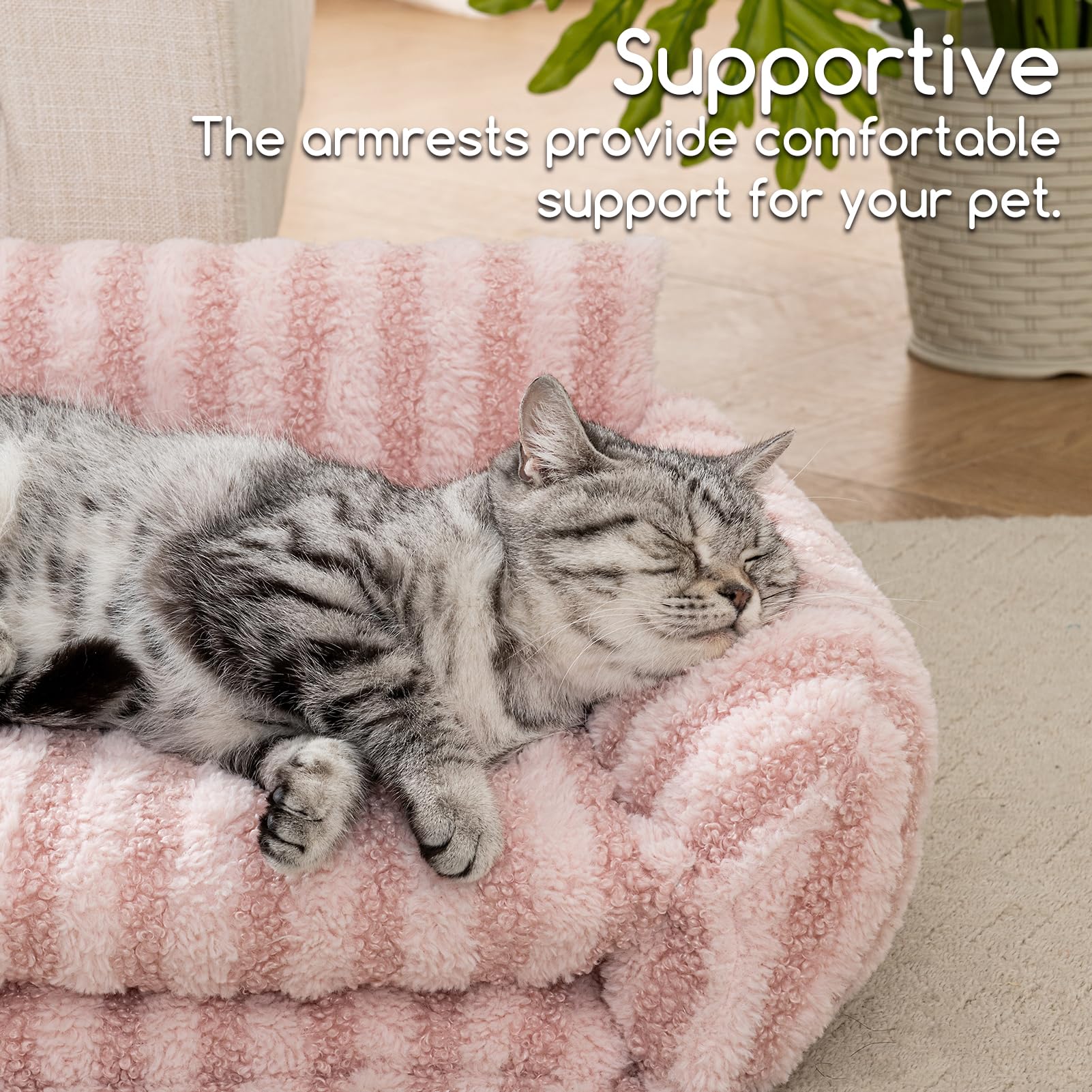 Hollypet XS cat bed 21x15x8 in pink, compact resting place