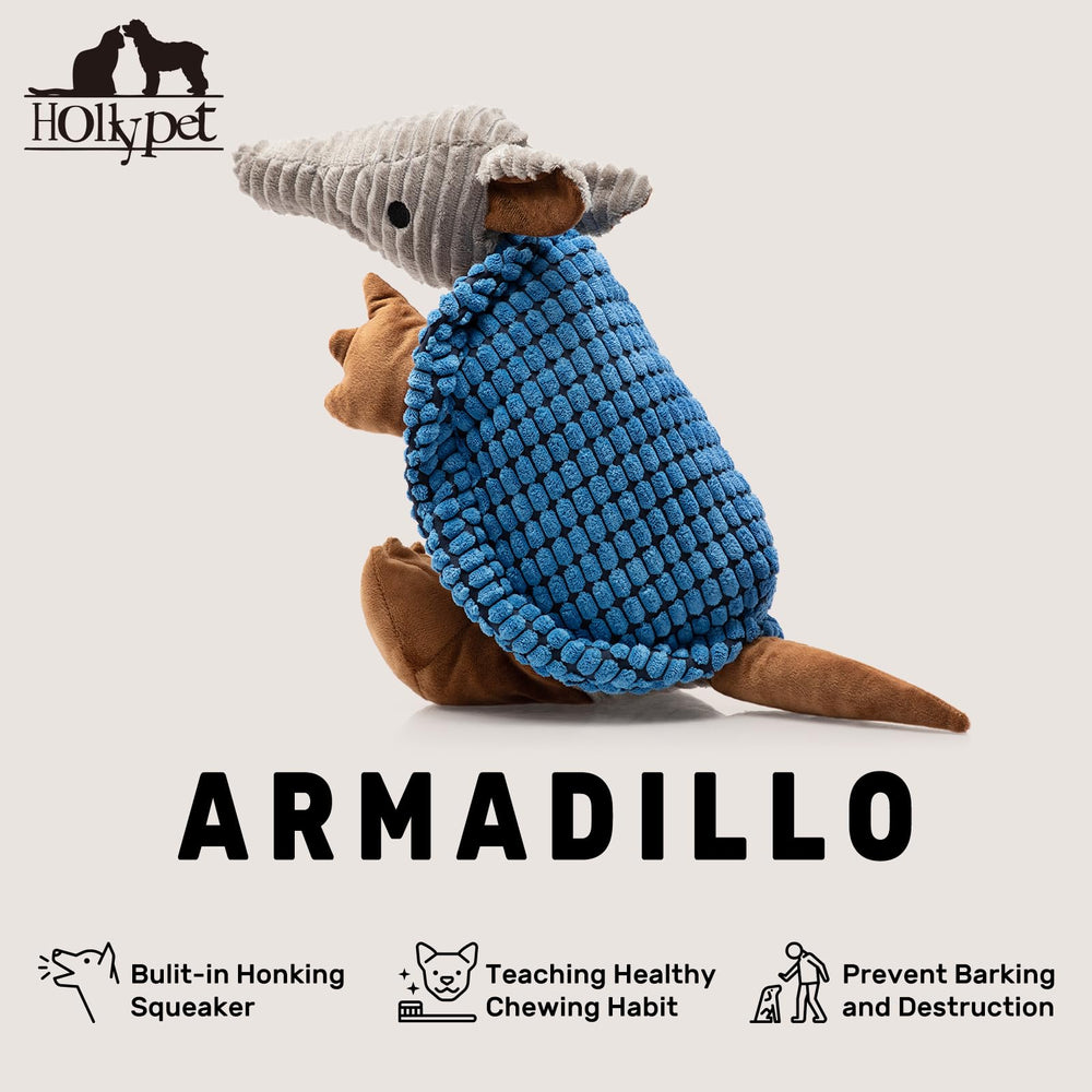 Hollypet dog toy armadillo textured surface for gum massage during play.