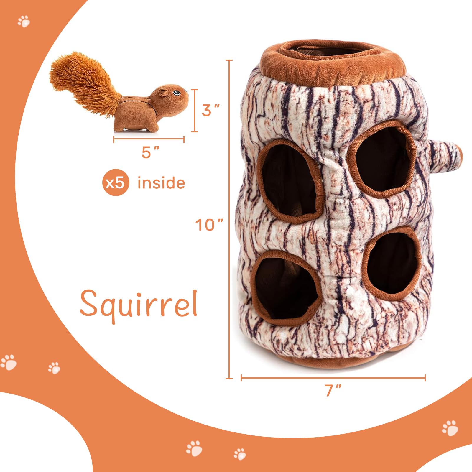 Hollypet squirrels hidden in wool pile showing secret pop-out toys