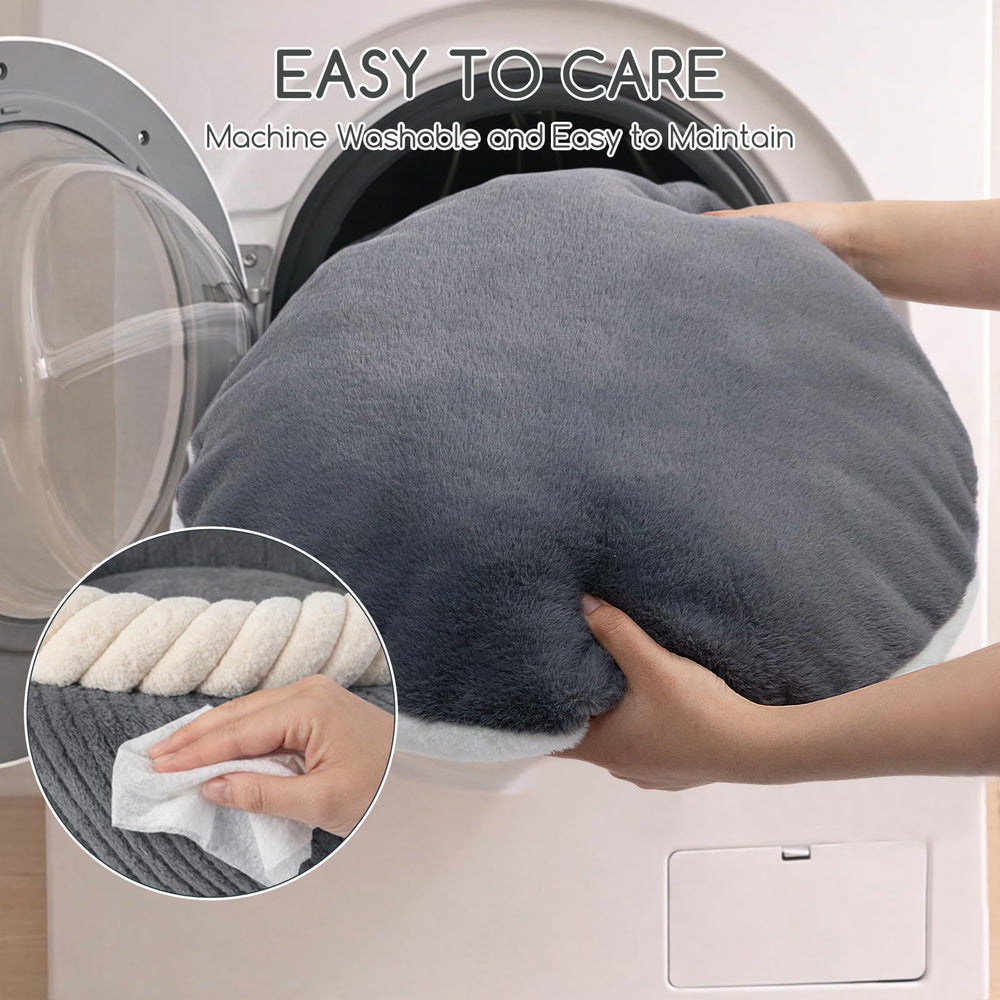 Hollypet round bed arrives vacuum-packed and expands after opening for easy setup.