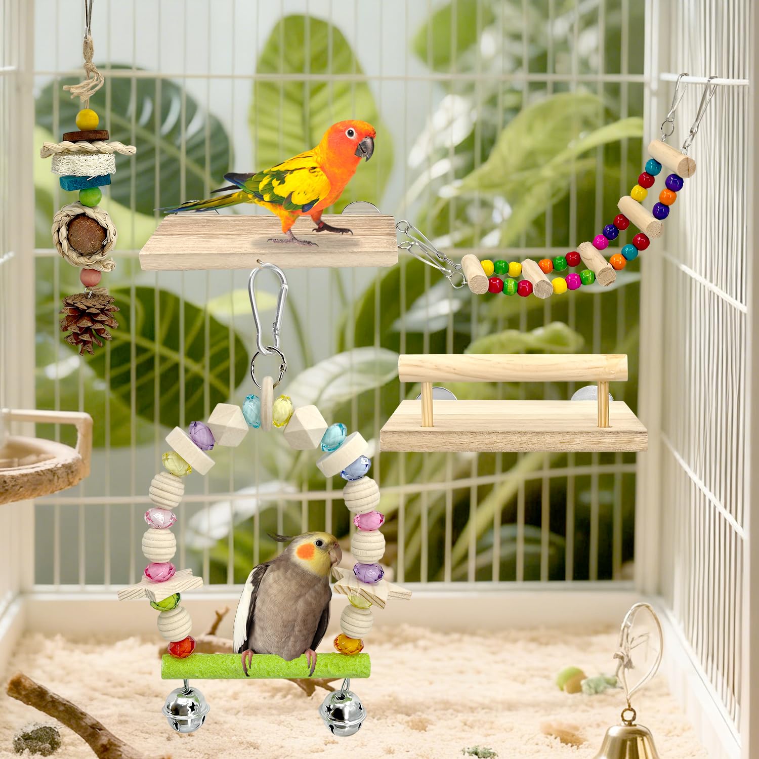 Holyenten bell swing adds auditory interest during playtime.