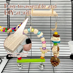 Holyenten colorful climbing ladder invites birds to explore textures and shapes.
