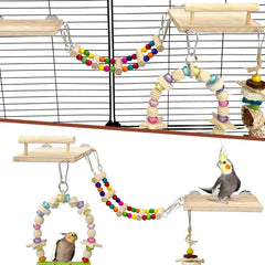 Holyenten natural wood perches provide sturdy resting and exercise space.