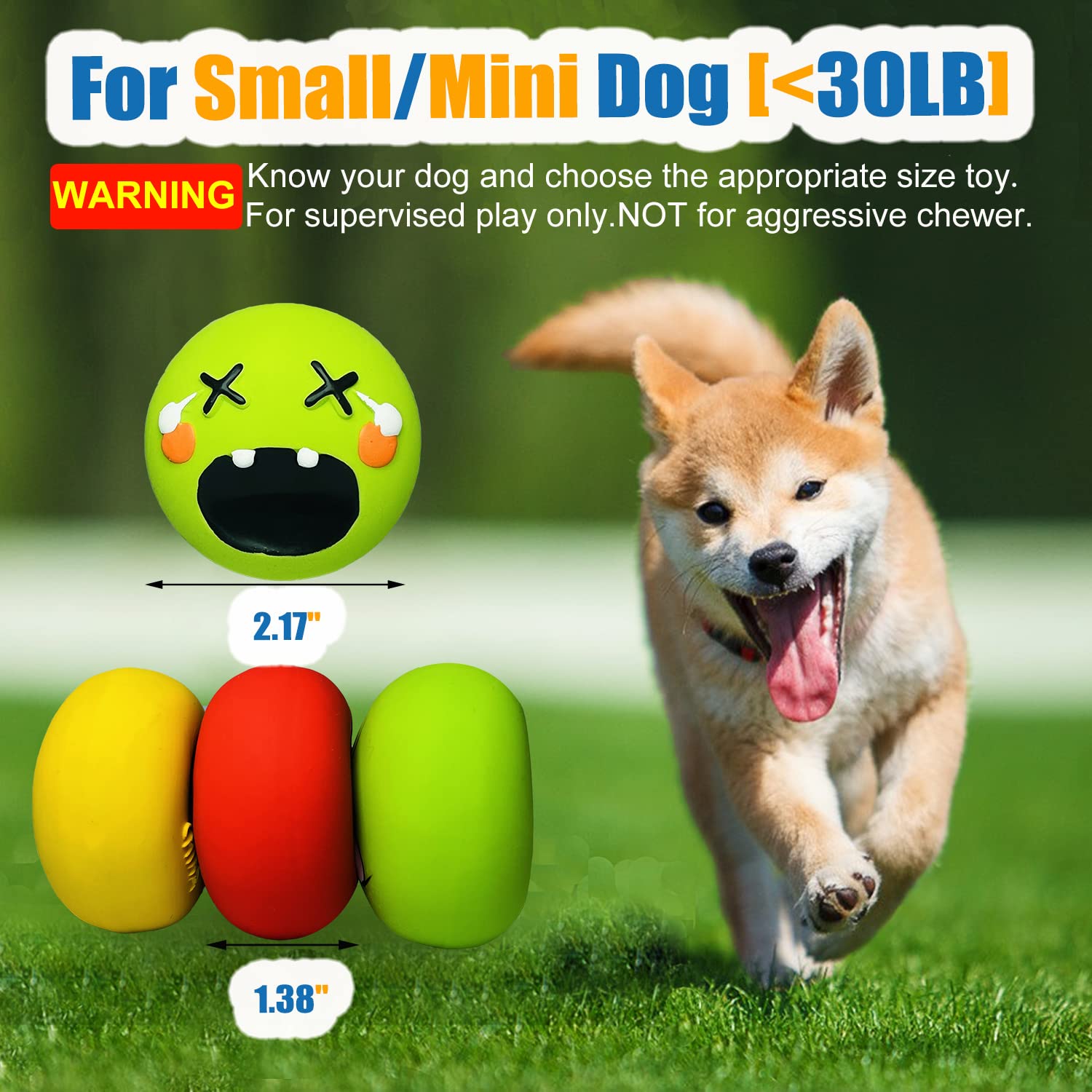 HOLYSTEED smile-face squeaky toy supports interactive fun during fetch