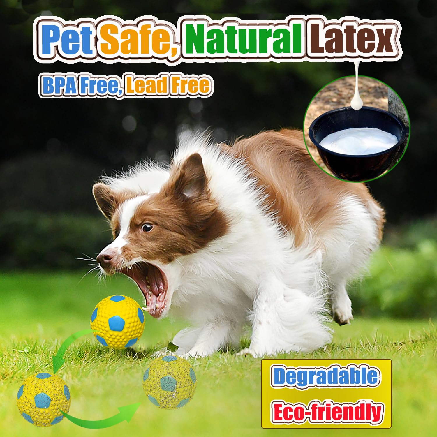 HOLYSTEED squeaky ball for indoor-outdoor fetch and active play