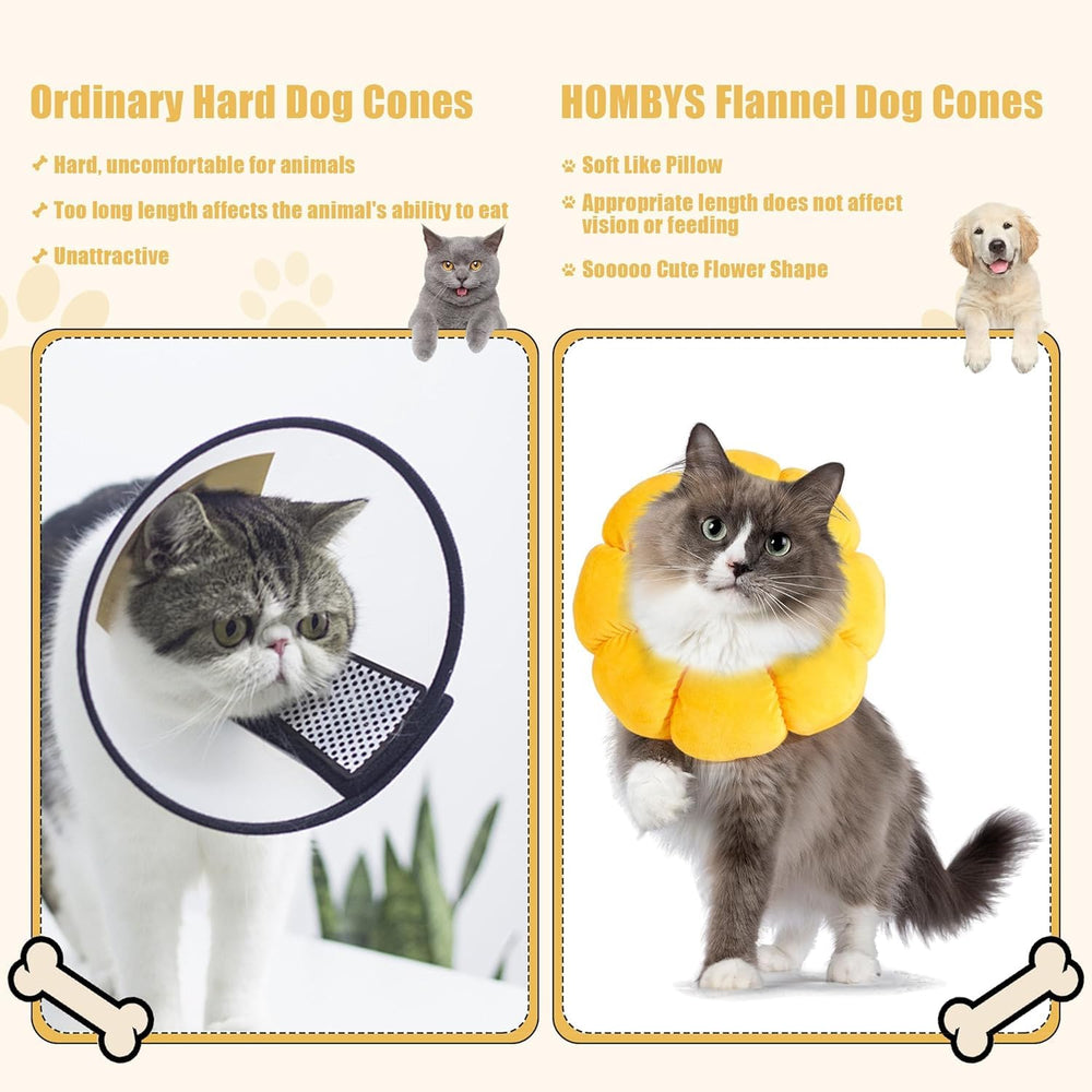 HOMBYS cone allows drinking, eating, and sleeping during recovery