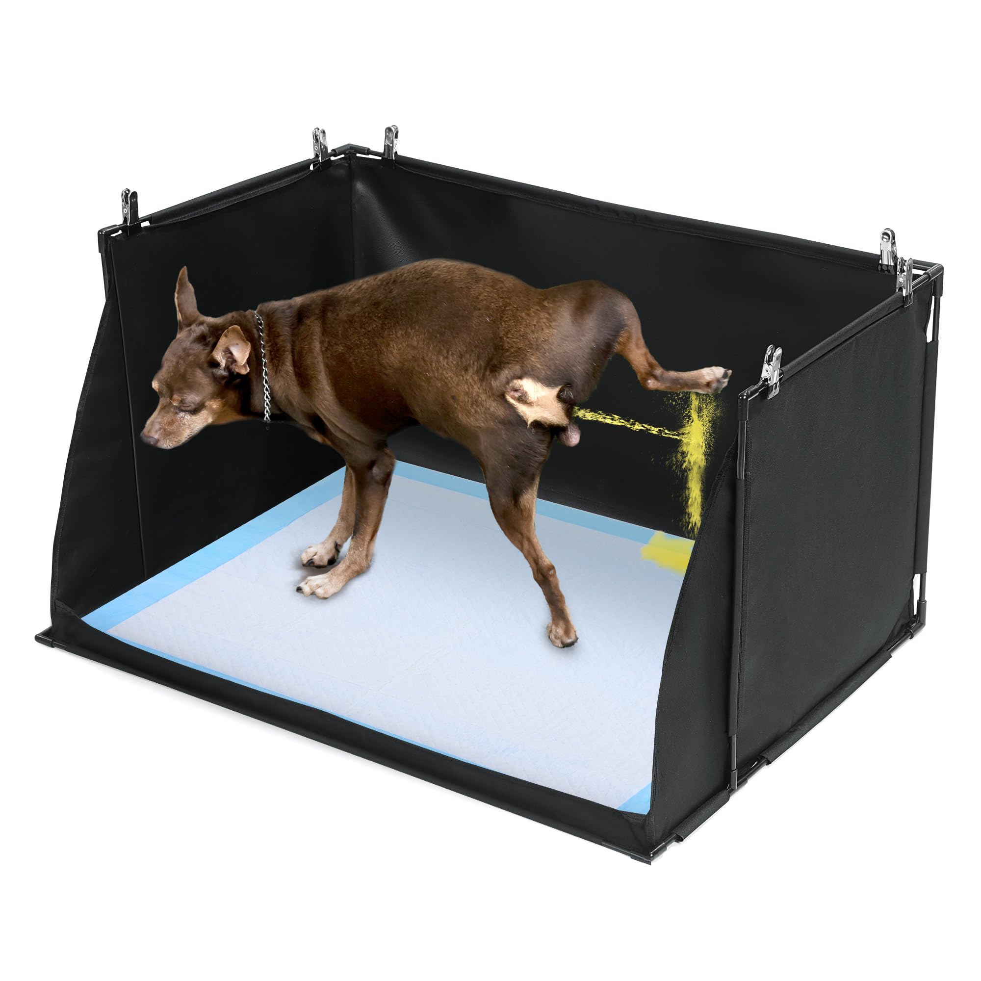 HOMBYS dog pee pad holder front view with high walls for mess-free indoor use.