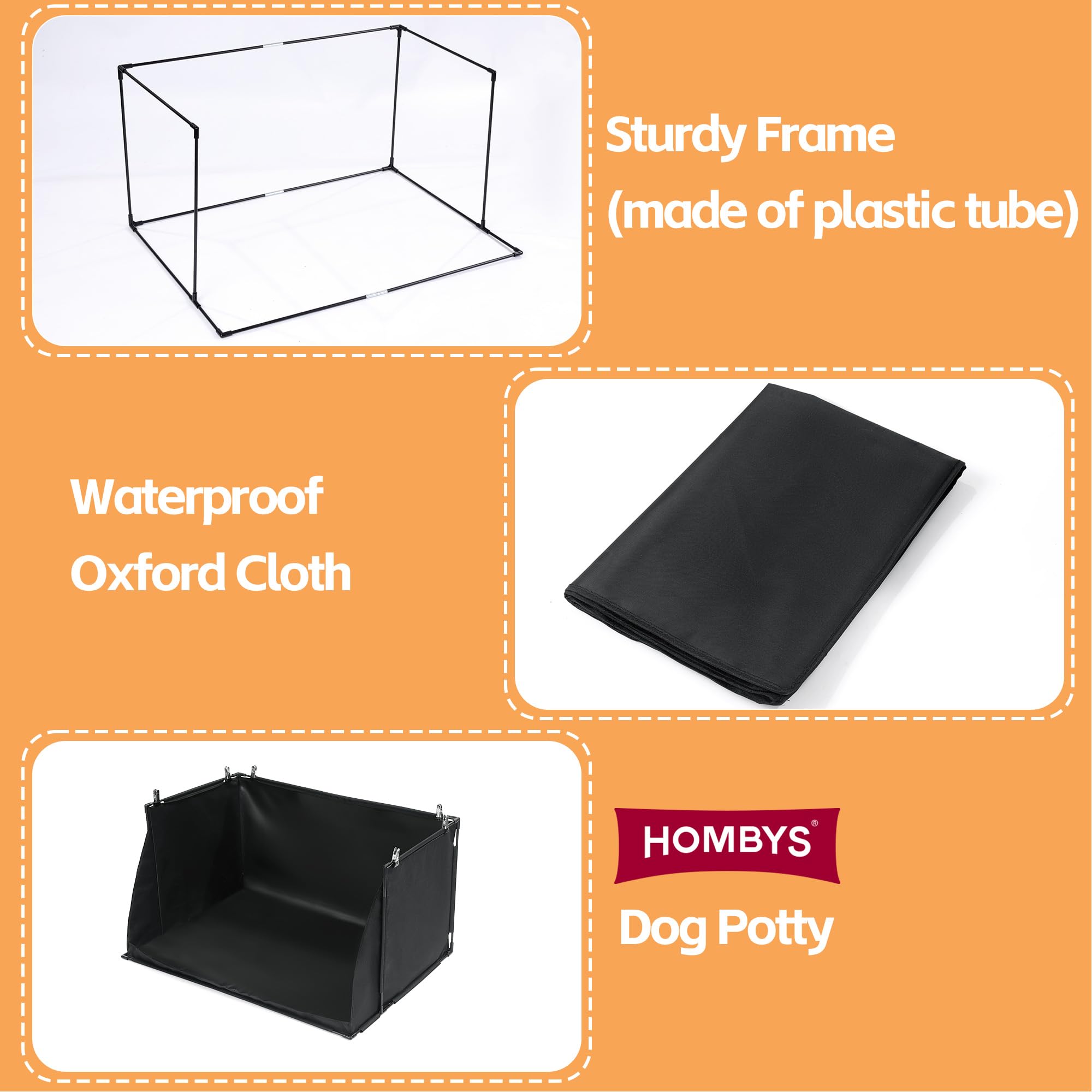 HOMBYS pee pad holder open-top design allows air circulation.