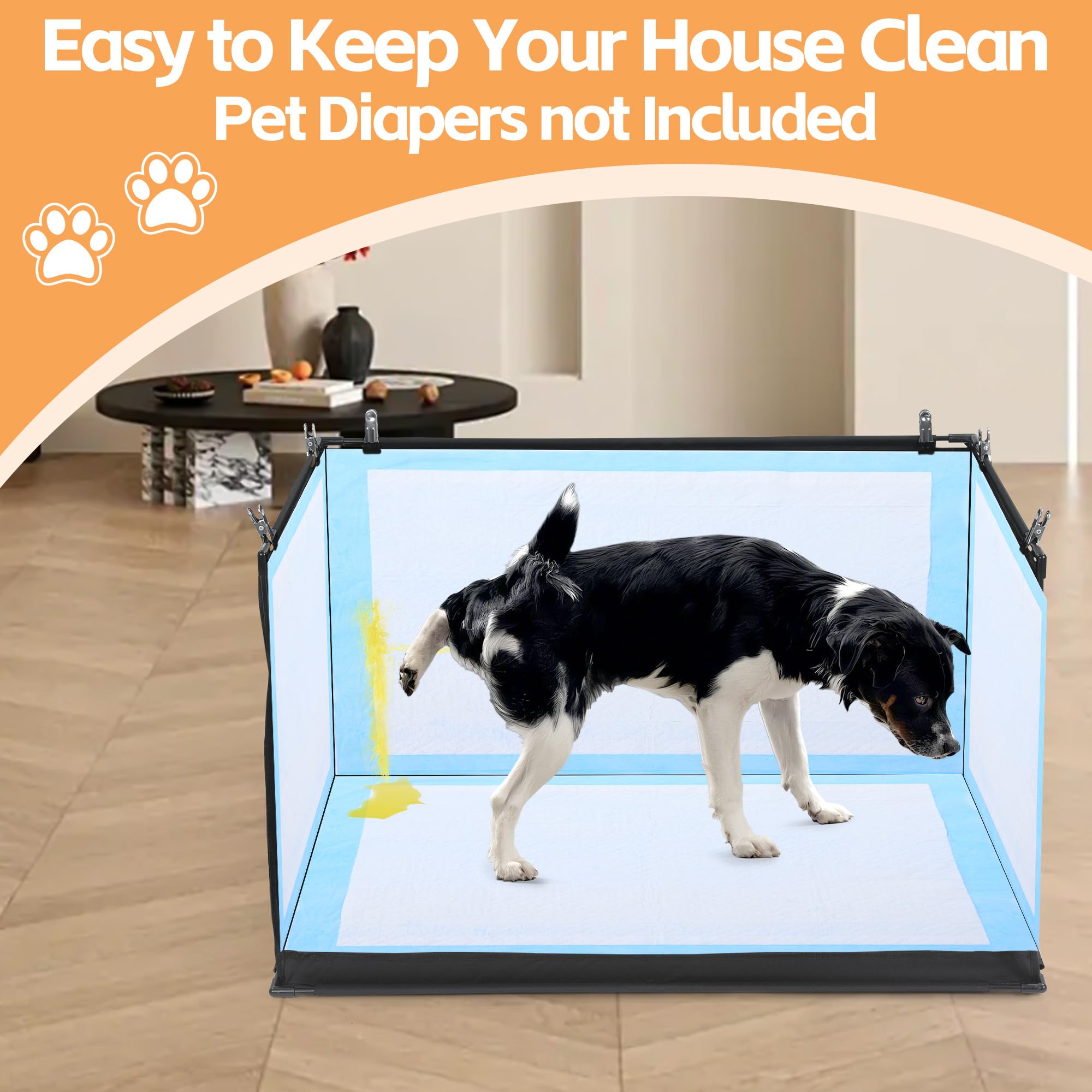 HOMBYS dog pee pad holder side-wall guard preventing splashes on floors.