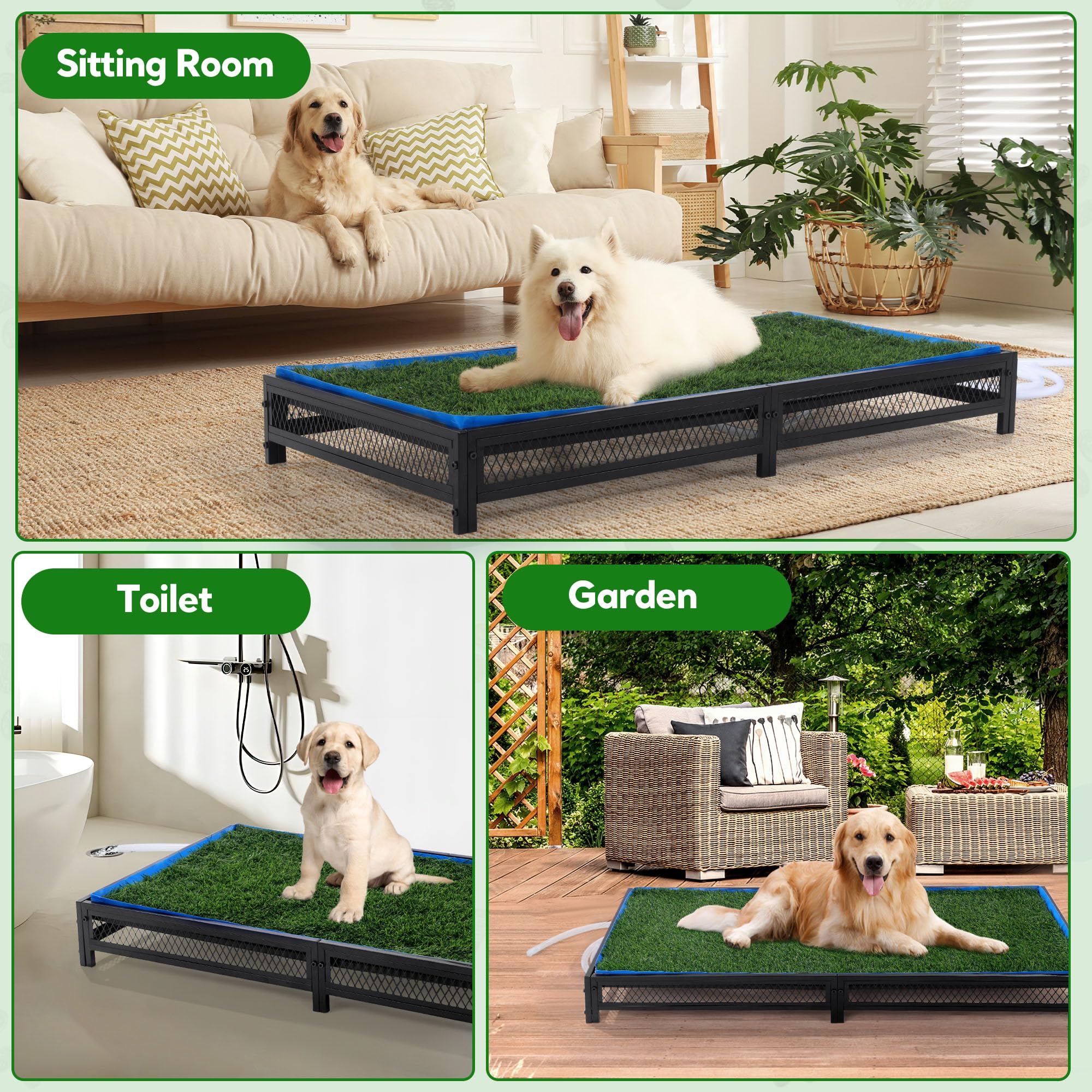 HOMBYS durable dog potty with 200 lbs capacity and ample surface area.