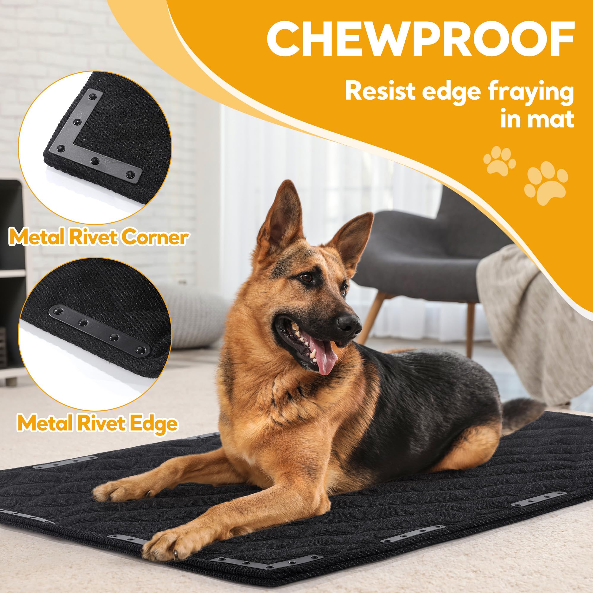HOMBYS indestructible crate pad with rugged fabric resists tearing against aggressive chewers.