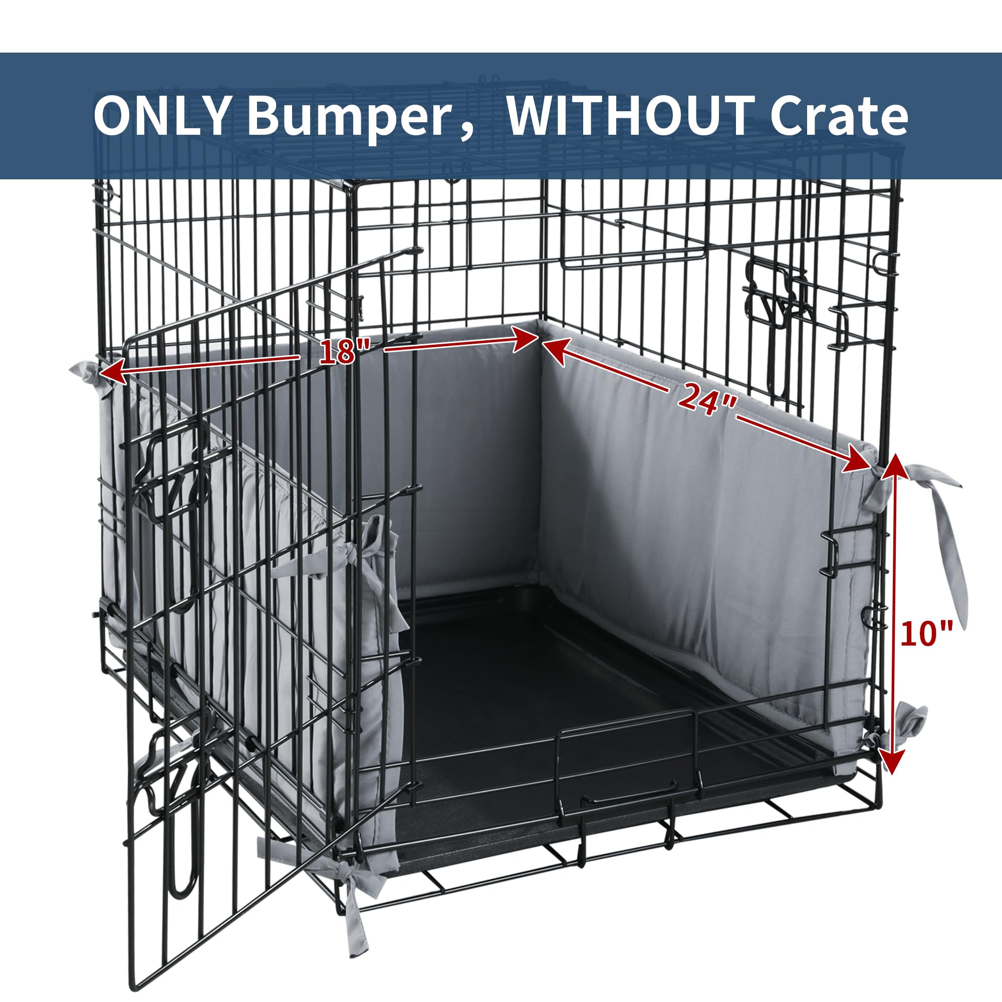 Hombys soft crate padding with 10-inch height cushions your dog.
