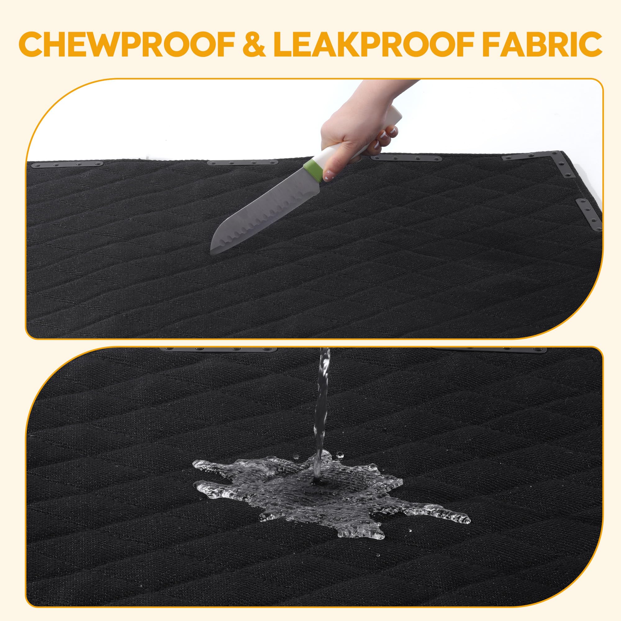 HOMBYS waterproof, scratch-proof bed mat stays clean and odor-free after adventures.