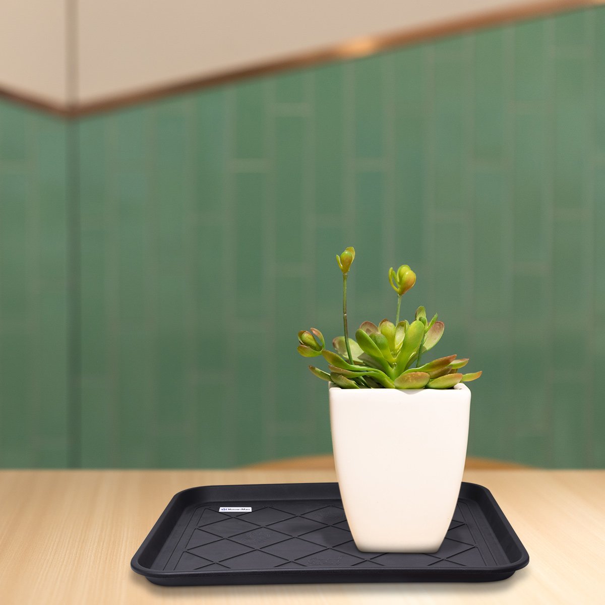 Home-Man all-weather tray guards floors indoors and outdoors from rain and dirt.