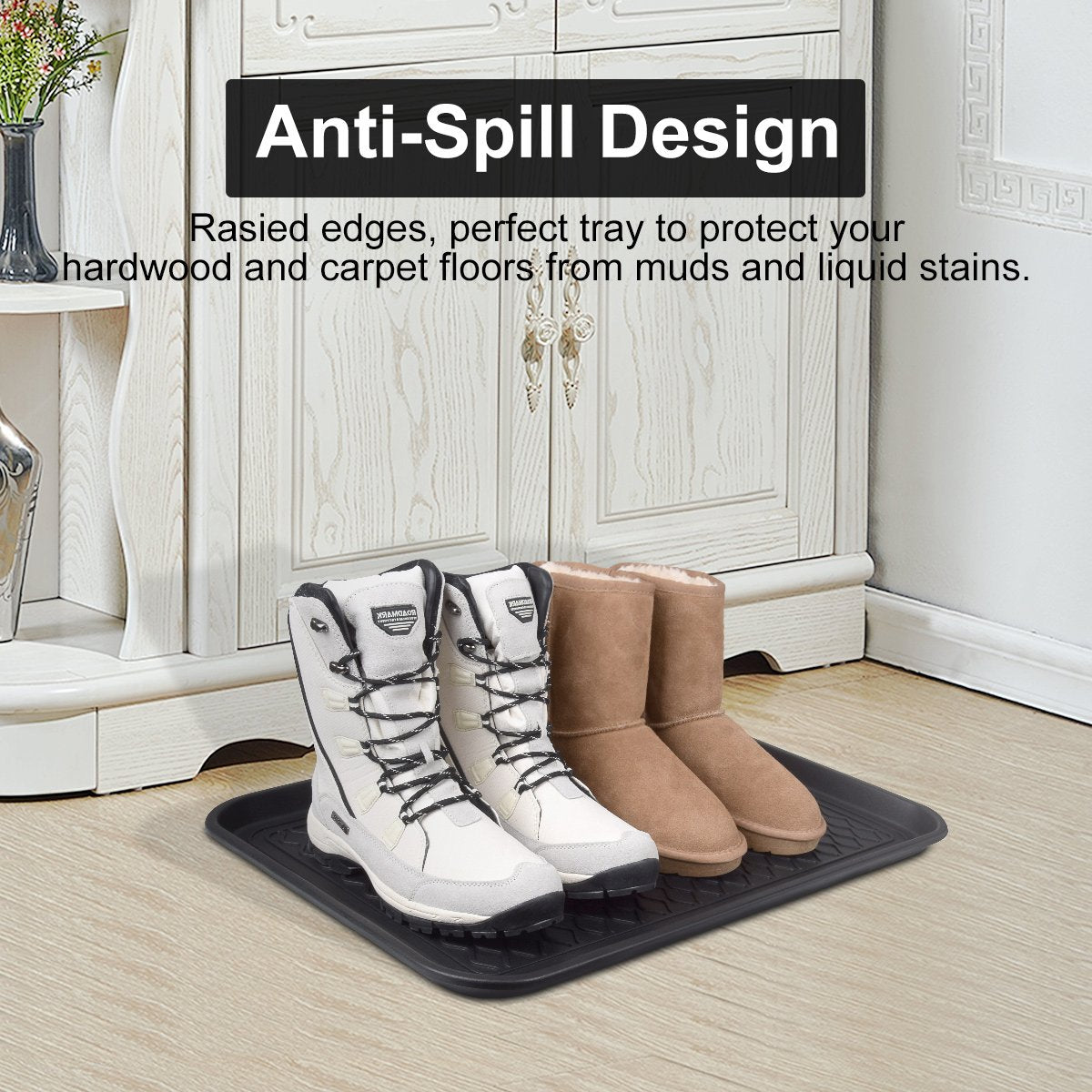 Home-Man boot tray mat entryway use ensures all-weather interior protection