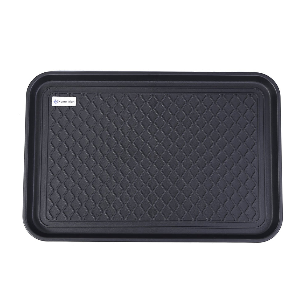 Home-Man boot tray mat front view with raised edge for indoor floor protection
