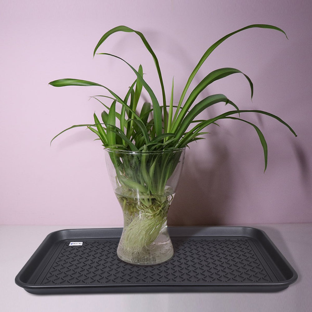 Home-Man boot tray mat near pet bowls protects floors from spills