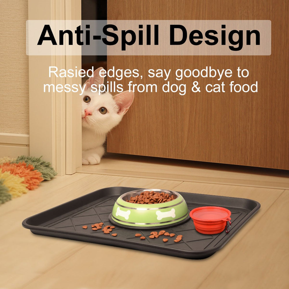 Home-Man raised-edge tray with 1.2 inch lip contains liquids and debris.